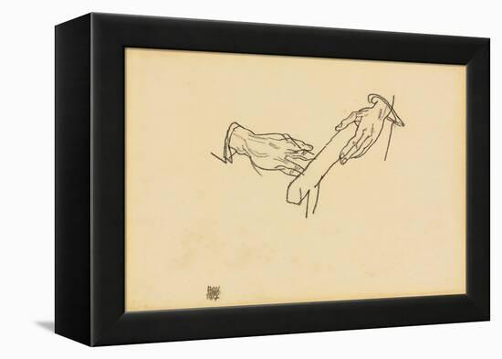 Hand Study, Dr. Viktor Ritter Von Bauer, 1917-Egon Schiele-Framed Premier Image Canvas