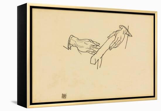 Hand Study, Dr. Viktor Ritter Von Bauer, 1917-Egon Schiele-Framed Premier Image Canvas