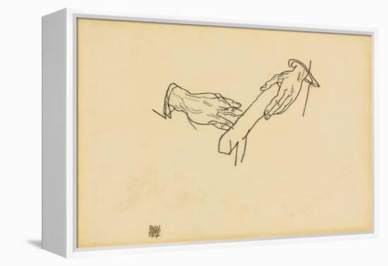 Hand Study, Dr. Viktor Ritter Von Bauer, 1917-Egon Schiele-Framed Premier Image Canvas