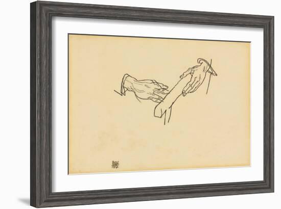 Hand Study, Dr. Viktor Ritter Von Bauer, 1917-Egon Schiele-Framed Giclee Print