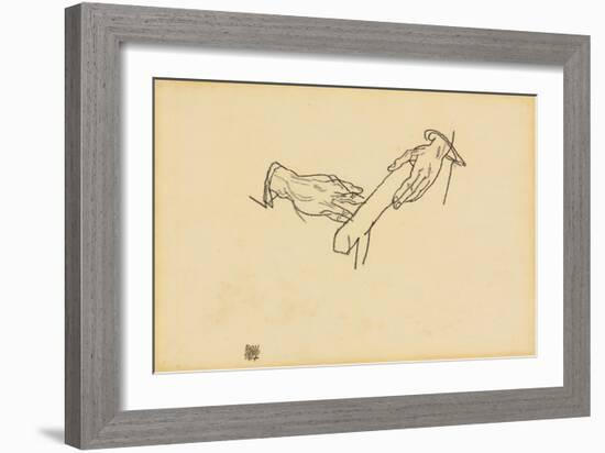 Hand Study, Dr. Viktor Ritter Von Bauer, 1917-Egon Schiele-Framed Giclee Print