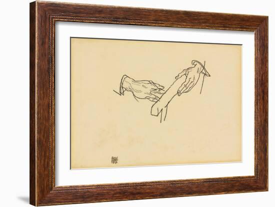 Hand Study, Dr. Viktor Ritter Von Bauer, 1917-Egon Schiele-Framed Giclee Print