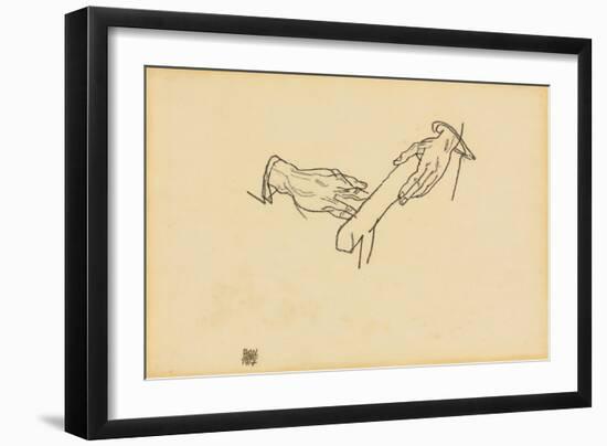 Hand Study, Dr. Viktor Ritter Von Bauer, 1917-Egon Schiele-Framed Giclee Print