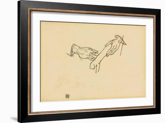 Hand Study, Dr. Viktor Ritter Von Bauer, 1917-Egon Schiele-Framed Giclee Print