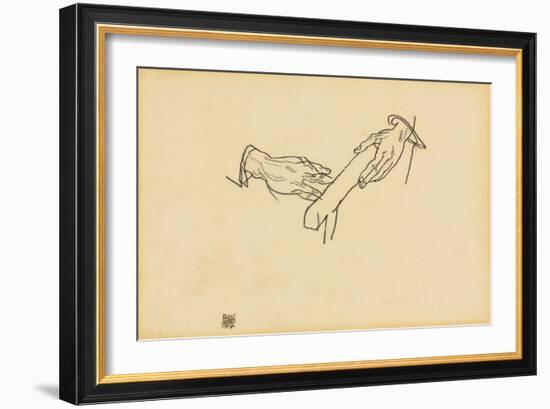 Hand Study, Dr. Viktor Ritter Von Bauer, 1917-Egon Schiele-Framed Giclee Print