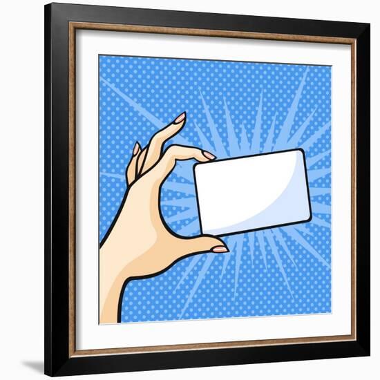 Hand with a Card-Alena Kozlova-Framed Art Print