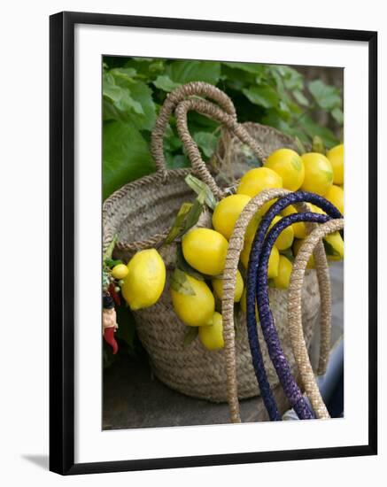 Handbag with Lemons, Positano, Amalfi Coast, Campania, Italy-Walter Bibikow-Framed Photographic Print