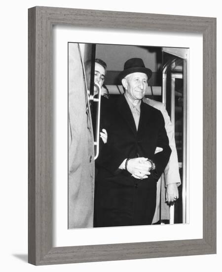 Handcuffed Carlo Gambino Is Led from Fbi Headquarters on March 23, 1970-null-Framed Photo