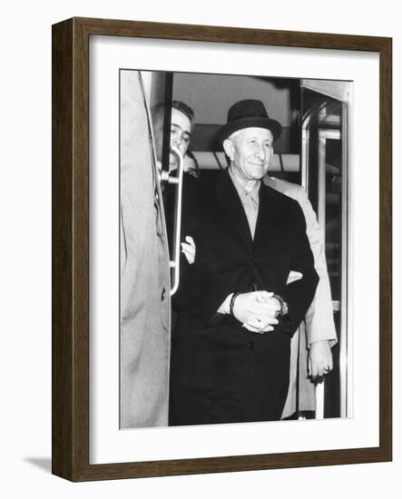 Handcuffed Carlo Gambino Is Led from Fbi Headquarters on March 23, 1970-null-Framed Photo