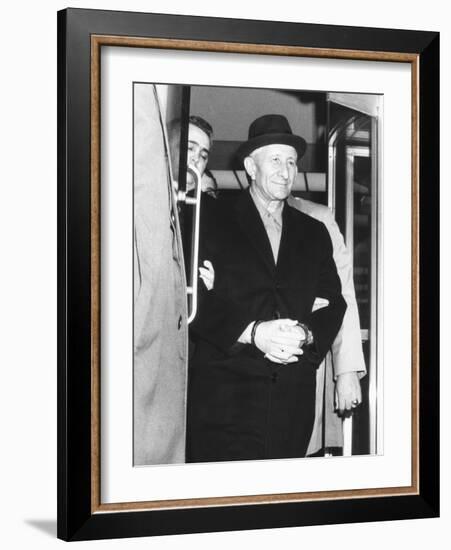 Handcuffed Carlo Gambino Is Led from Fbi Headquarters on March 23, 1970-null-Framed Photo