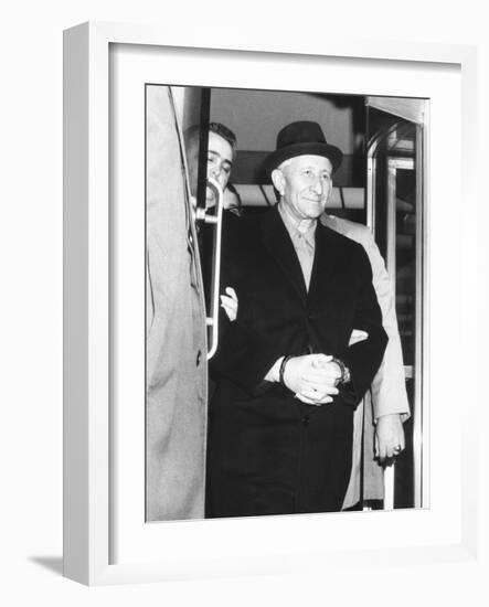 Handcuffed Carlo Gambino Is Led from Fbi Headquarters on March 23, 1970-null-Framed Photo