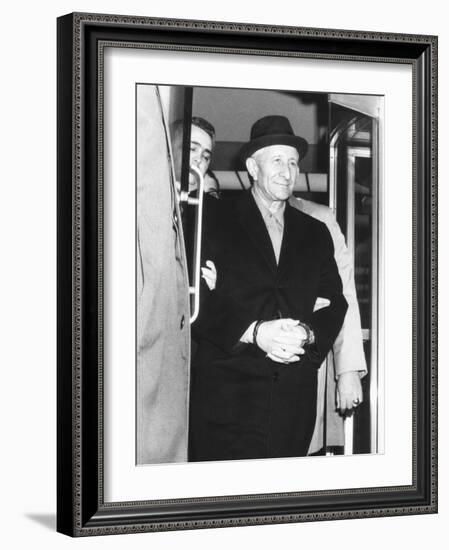 Handcuffed Carlo Gambino Is Led from Fbi Headquarters on March 23, 1970-null-Framed Photo