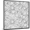 Handdrawn Floral Coloring Art-null-Mounted Coloring Poster