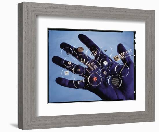 Handful of Microelectronic Parts-Fritz Goro-Framed Photographic Print