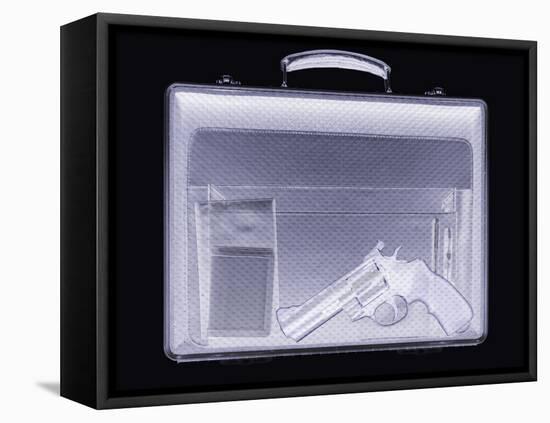 Handgun In Briefcase, Simulated X-ray-Mark Sykes-Framed Premier Image Canvas