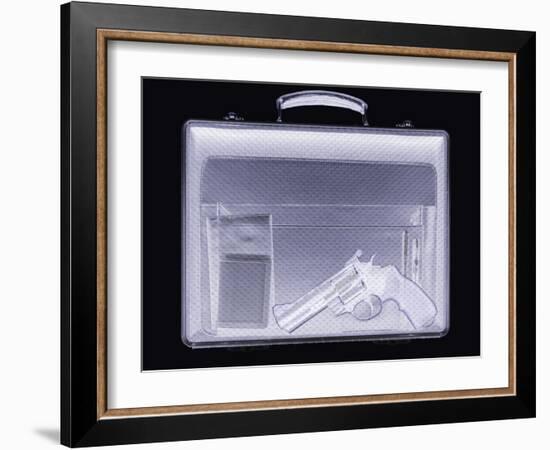 Handgun In Briefcase, Simulated X-ray-Mark Sykes-Framed Photographic Print