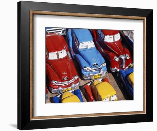 Handicraft Market and Classic Car Models for Sale in World Heritage Town of Trinidad, Eastern Cuba-Mark Hannaford-Framed Photographic Print