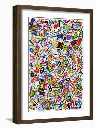 Handmade Alphabet Collage Of Magazine Letters-donatas1205-Framed Art Print