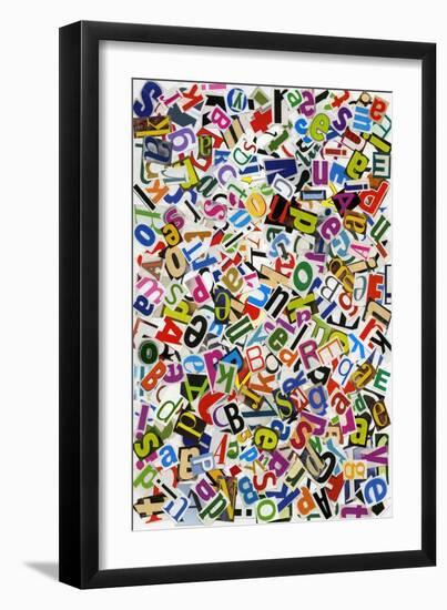 Handmade Alphabet Collage Of Magazine Letters-donatas1205-Framed Art Print