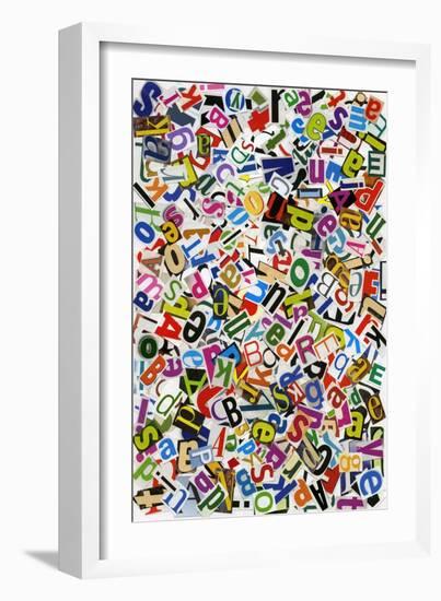 Handmade Alphabet Collage Of Magazine Letters-donatas1205-Framed Art Print