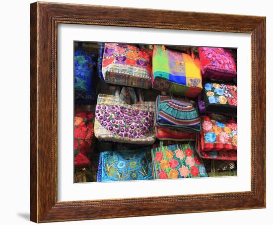 Handmade Bags, Handicraft Market, Oaxaca City, Oaxaca, Mexico, North America-Wendy Connett-Framed Photographic Print