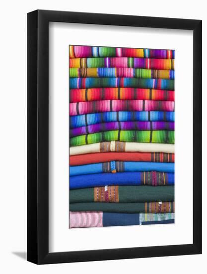 Handmade textiles, Antigua Guatemala, Sacatepequez, Guatemala, Latin America-Rob Tilley-Framed Photographic Print