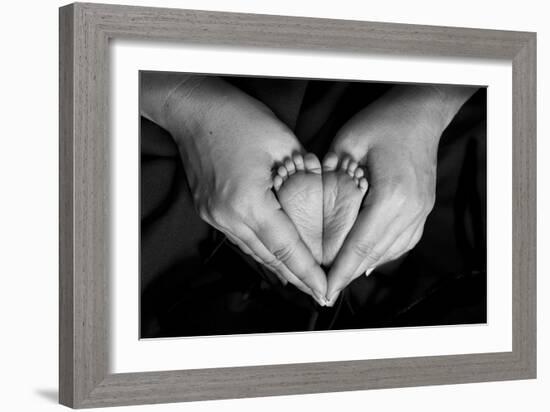 Hands and Baby Feet in a Heart-Nora Hernandez-Framed Photographic Print