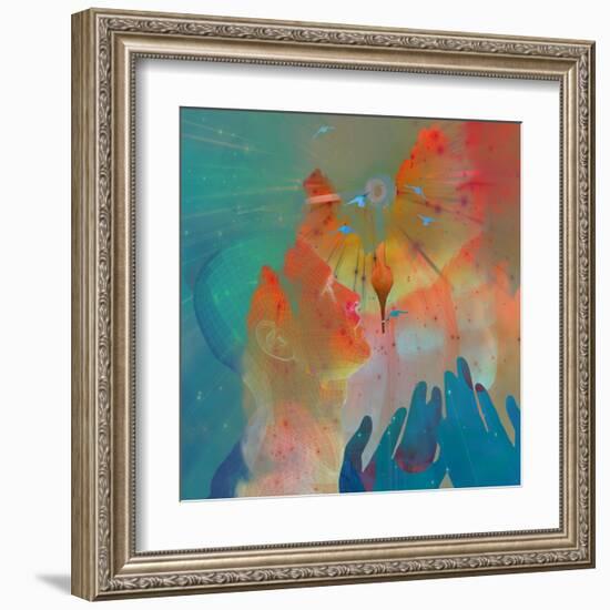 Hands And Sky-rolffimages-Framed Art Print