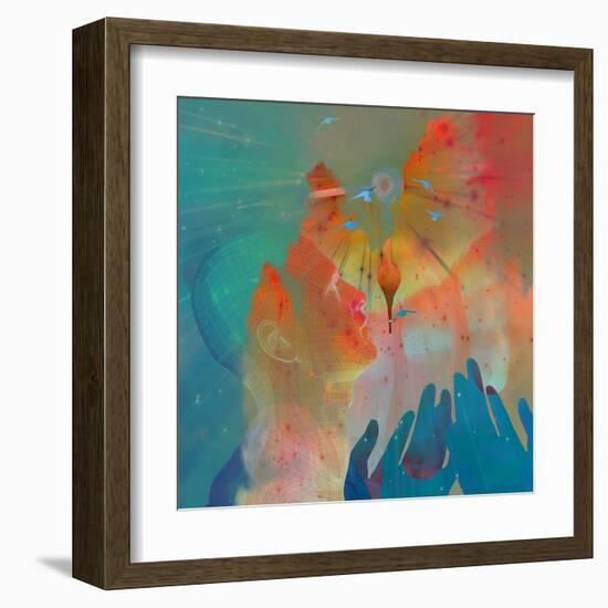 Hands And Sky-rolffimages-Framed Art Print