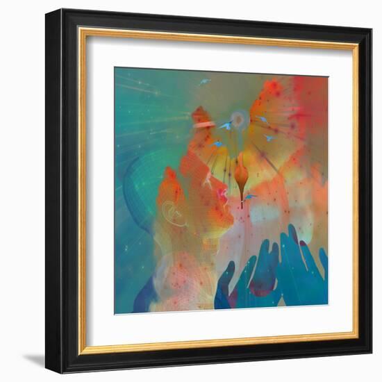 Hands And Sky-rolffimages-Framed Art Print