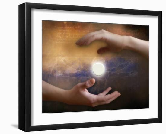 Hands Around a Drug Pill-Miriam Maslo-Framed Photographic Print