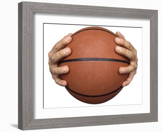 Hands Holding a Basketball-null-Framed Photographic Print