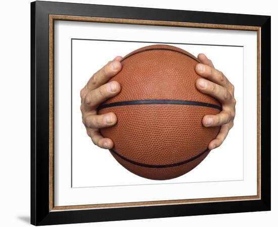 Hands Holding a Basketball-null-Framed Photographic Print