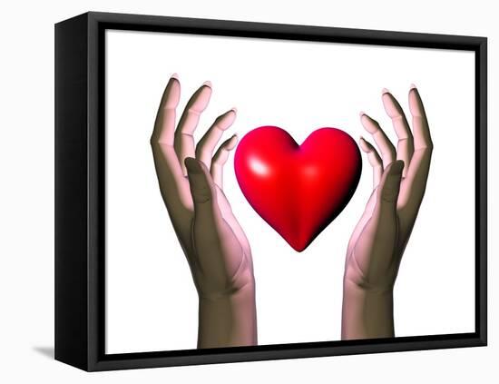 Hands Holding Heart-David Mack-Framed Premier Image Canvas