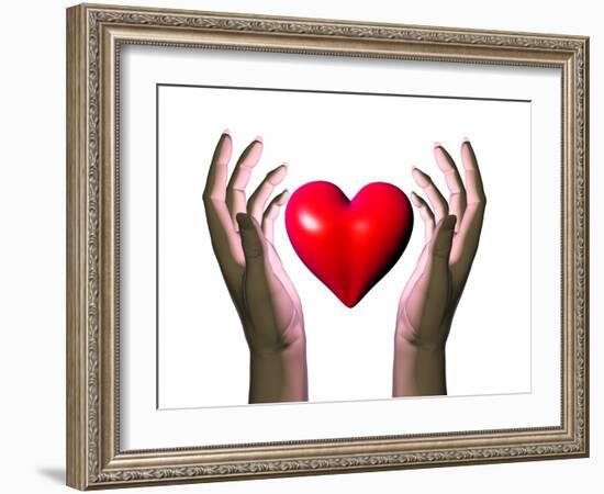 Hands Holding Heart-David Mack-Framed Photographic Print