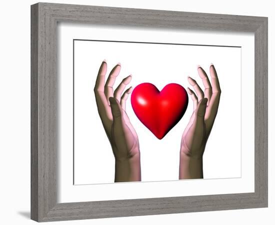 Hands Holding Heart-David Mack-Framed Photographic Print