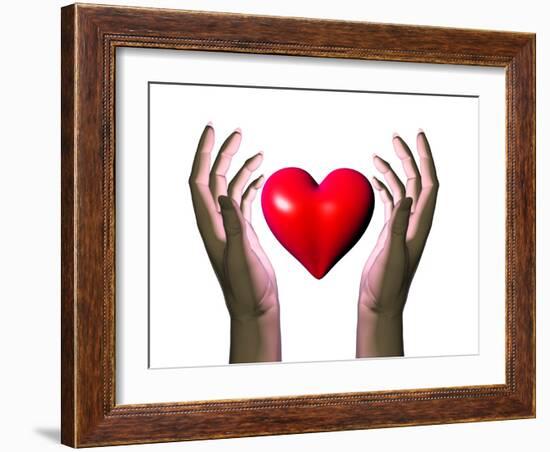 Hands Holding Heart-David Mack-Framed Photographic Print