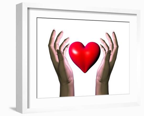 Hands Holding Heart-David Mack-Framed Photographic Print