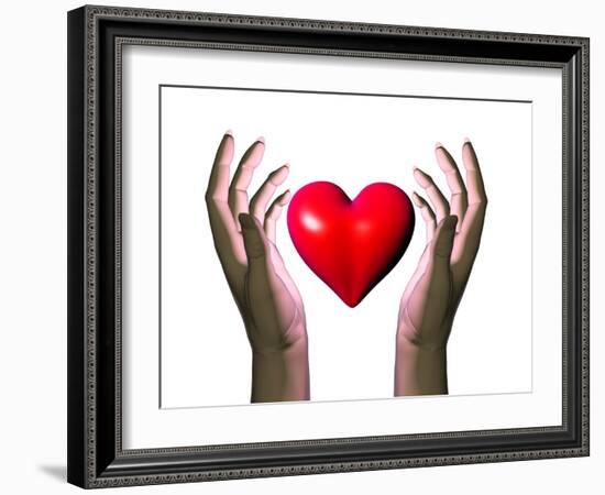 Hands Holding Heart-David Mack-Framed Photographic Print