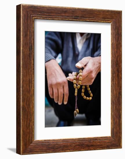 Hands Holding Worry Beads, Bethlehem, West Bank, Palestine Territories, Israel, Middle East-Yadid Levy-Framed Photographic Print