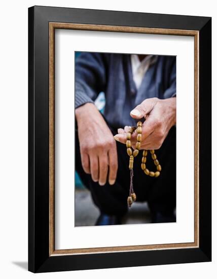 Hands Holding Worry Beads, Bethlehem, West Bank, Palestine Territories, Israel, Middle East-Yadid Levy-Framed Photographic Print