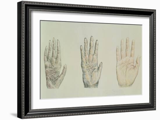 Hands of a Primate and a Human-English School-Framed Giclee Print