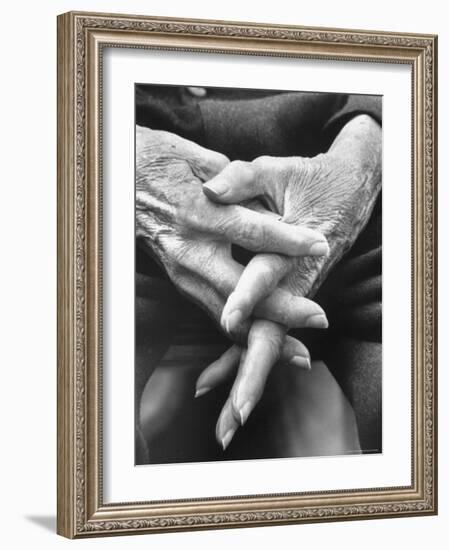 Hands of an Old Man-Michael Rougier-Framed Photographic Print