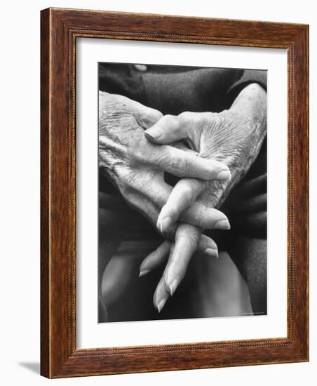 Hands of an Old Man-Michael Rougier-Framed Photographic Print
