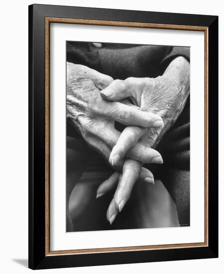 Hands of an Old Man-Michael Rougier-Framed Photographic Print