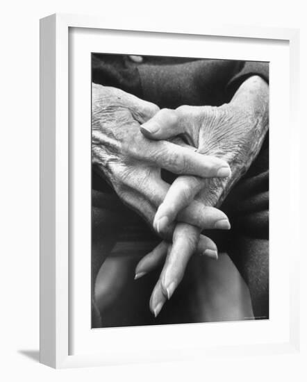 Hands of an Old Man-Michael Rougier-Framed Photographic Print