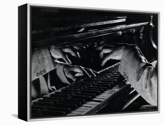 Hands of Jazz Pianist Eddie Heywood on Keyboard During Jam Session-Gjon Mili-Framed Premier Image Canvas