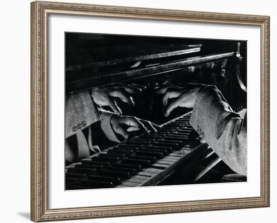 Hands of Jazz Pianist Eddie Heywood on Keyboard During Jam Session-Gjon Mili-Framed Premium Photographic Print