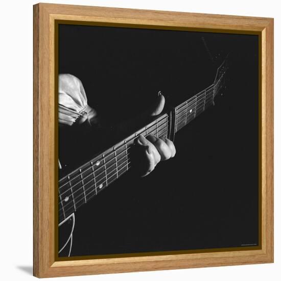 Hands of Maybelle Carter Millard of the Legendary Carter Family Musicians, Fingering a Guitar-Eric Schaal-Framed Premier Image Canvas