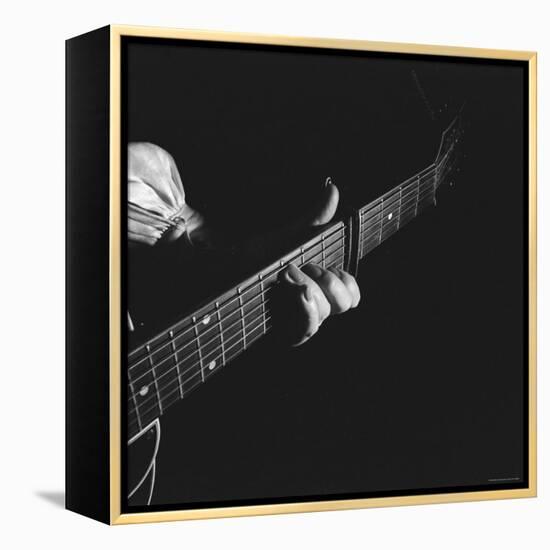 Hands of Maybelle Carter Millard of the Legendary Carter Family Musicians, Fingering a Guitar-Eric Schaal-Framed Premier Image Canvas
